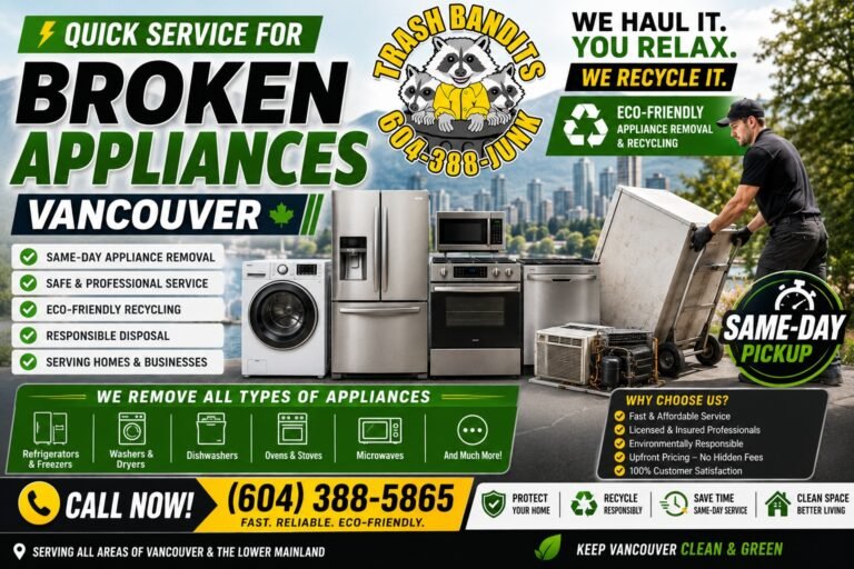 Quick Service for Broken Appliances Vancouver: Fast Appliance Removal & Recycling